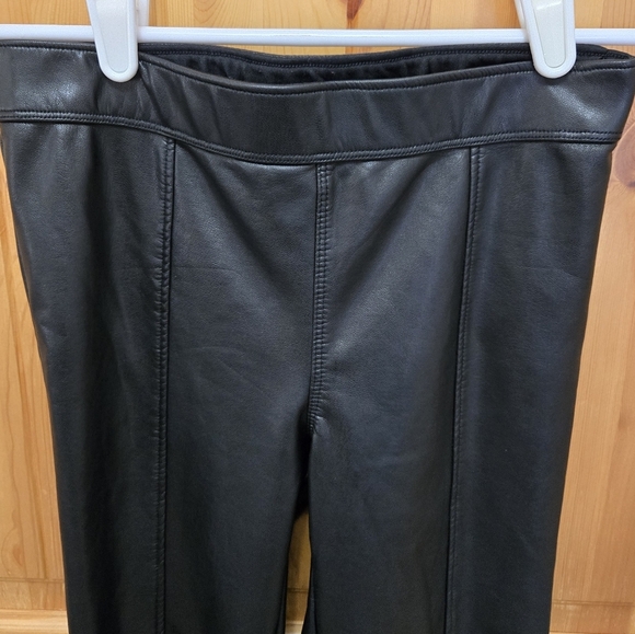 ABERCROMBIE KIDS FAUX LEATHER BLACK PANTS SPLIT CUFF LINED GIRLS YOUTH 9/10 A&F - Picture 3 of 13